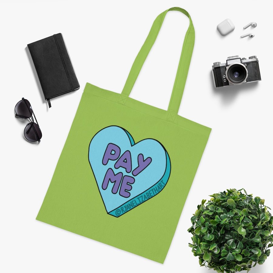 Pay Me Candy Heart Tote Bag