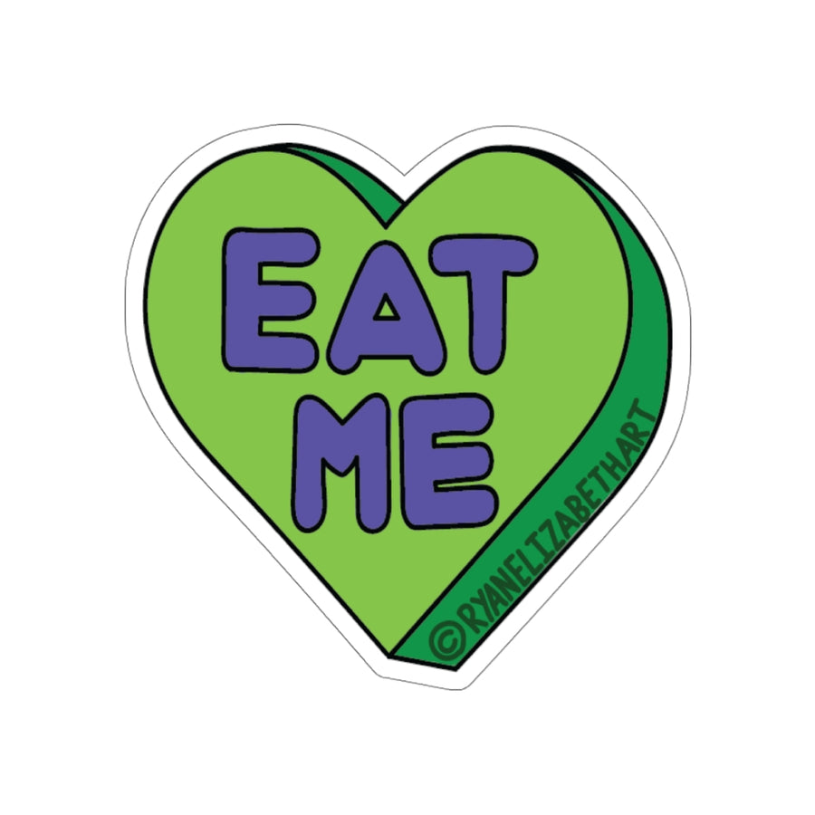 Eat Me Candy Heart Sticker