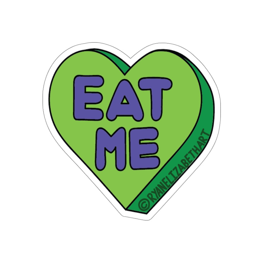 Eat Me Candy Heart Sticker