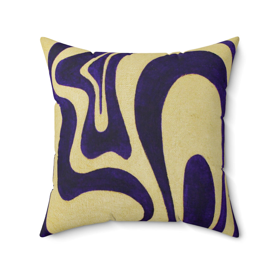 Purple & Gold Trippy Lines Throw Pillow