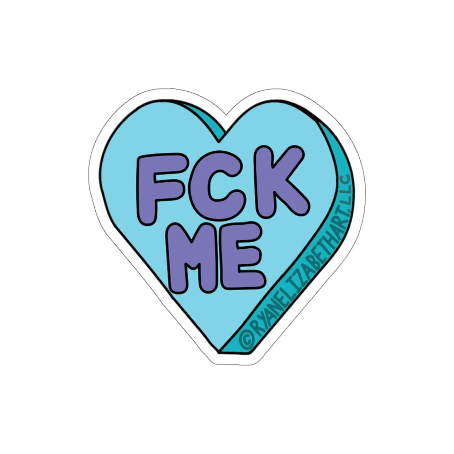 Fck Me Candy Heart Sticker