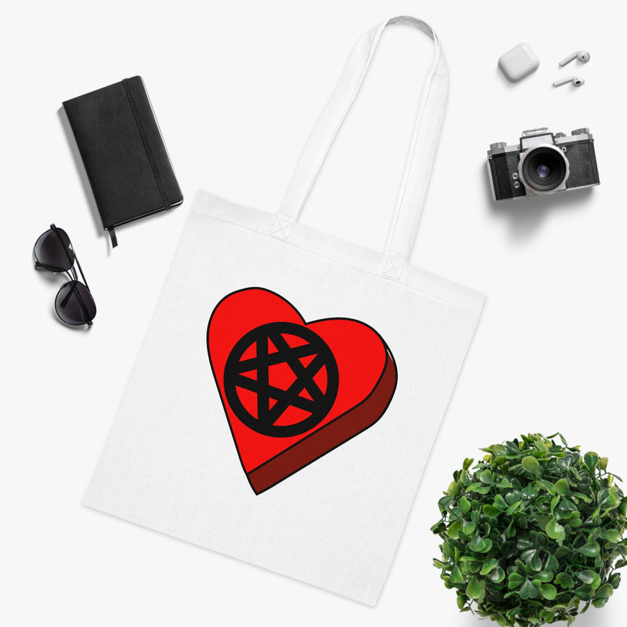 Pentagram Candy Heart Tote Bag