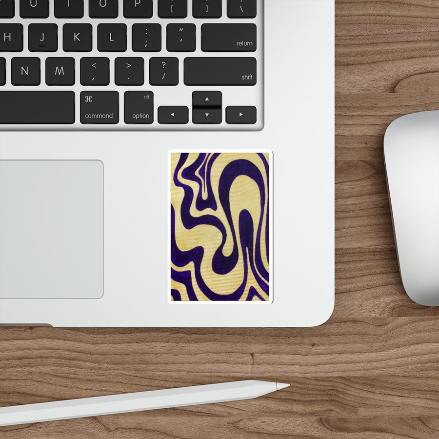 Purple & Gold Trippy Lines Stickers