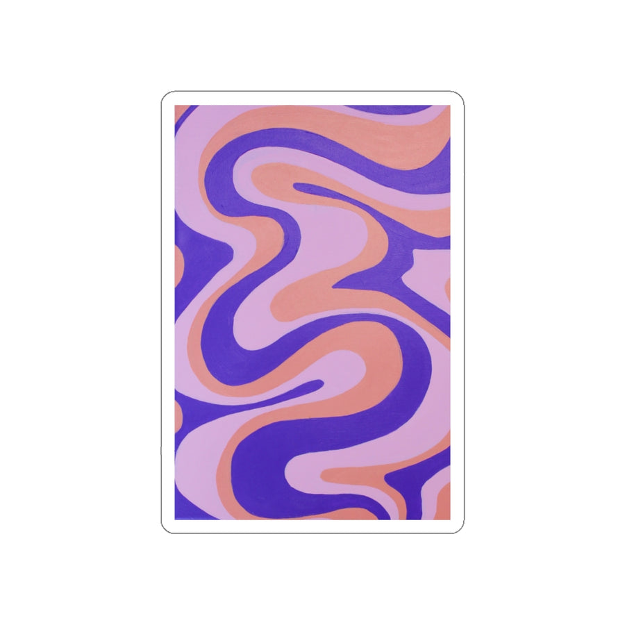 Purple, Orange & Pink Trippy Lines Stickers