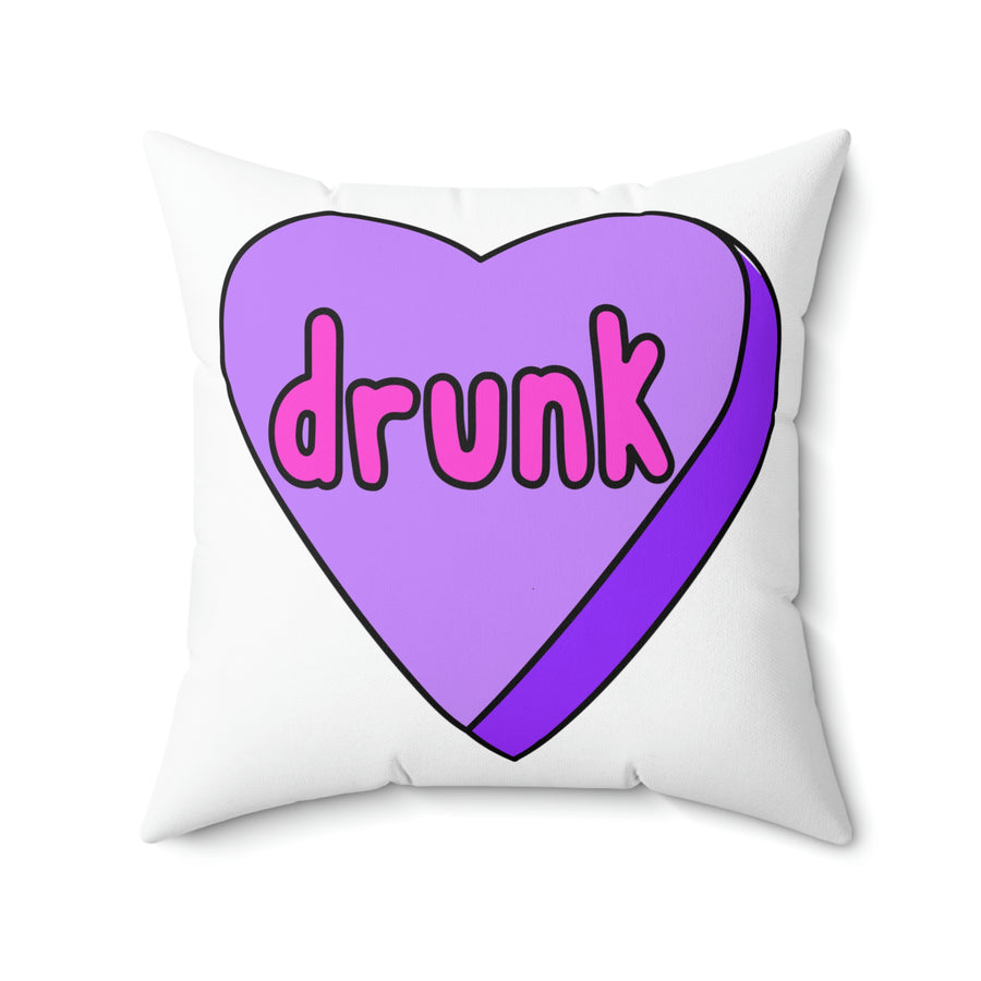 Drunk Candy Heart Throw Pillow