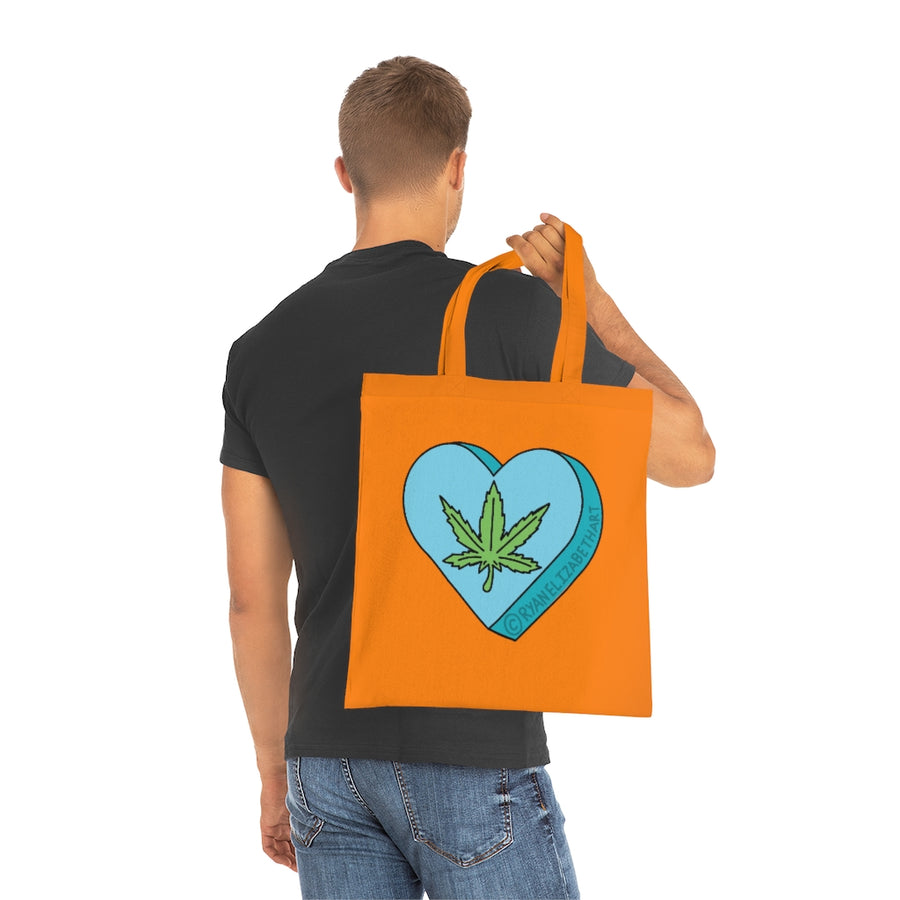 Weed Leaf Candy Heart Tote