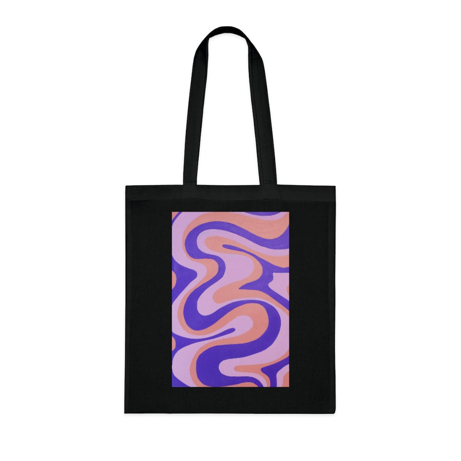 Purple, Orange & Pink trippy Lines Tote Bag