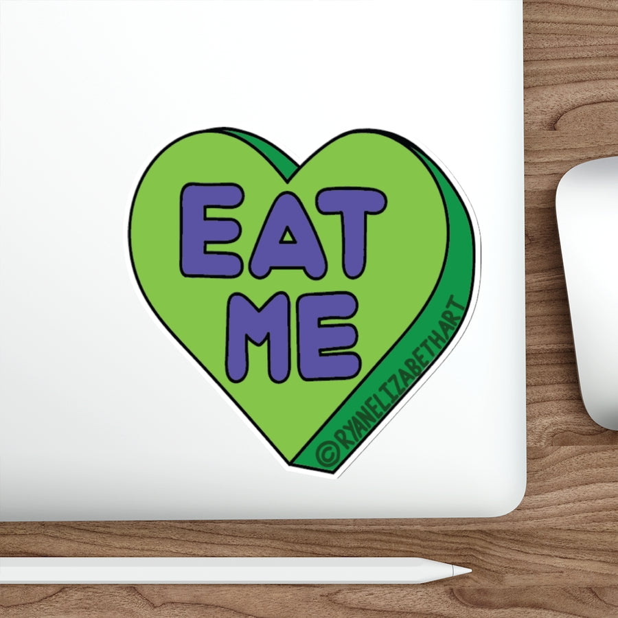 Eat Me Candy Heart Sticker