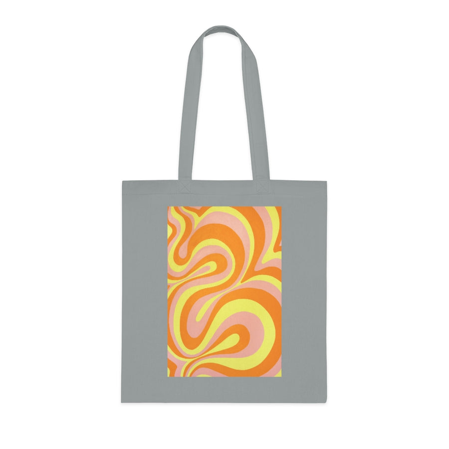 Orange, Yellow & Pink Trippy Lines Tote Bag