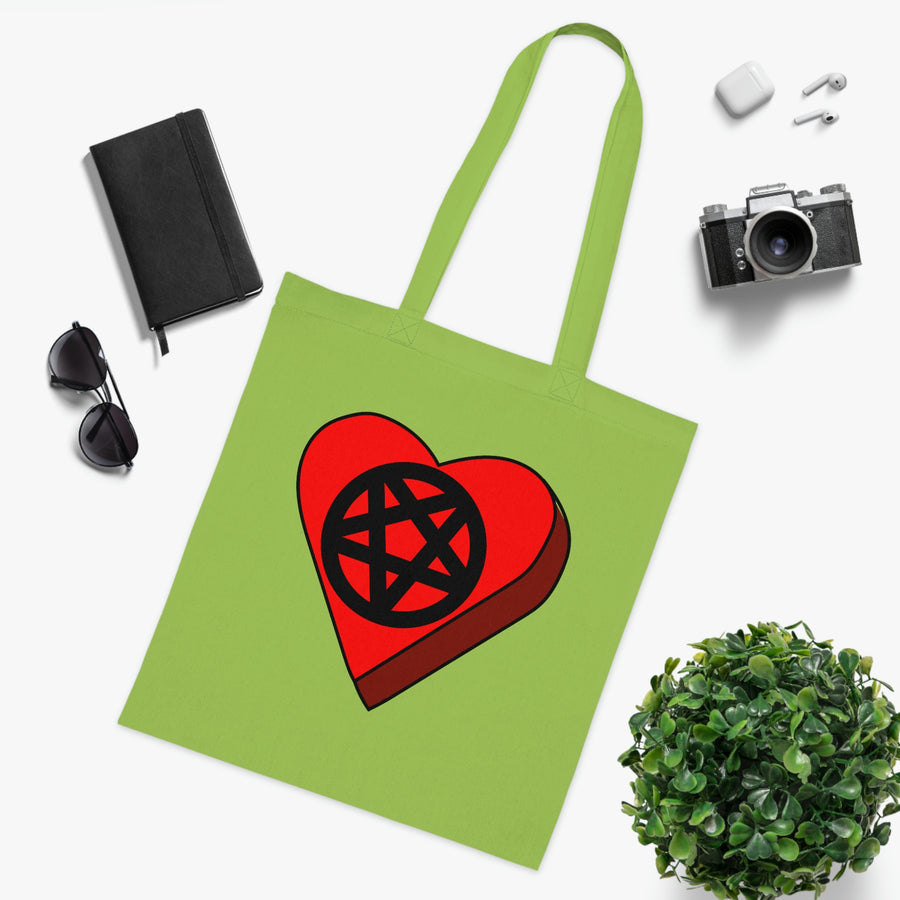 Pentagram Candy Heart Tote Bag