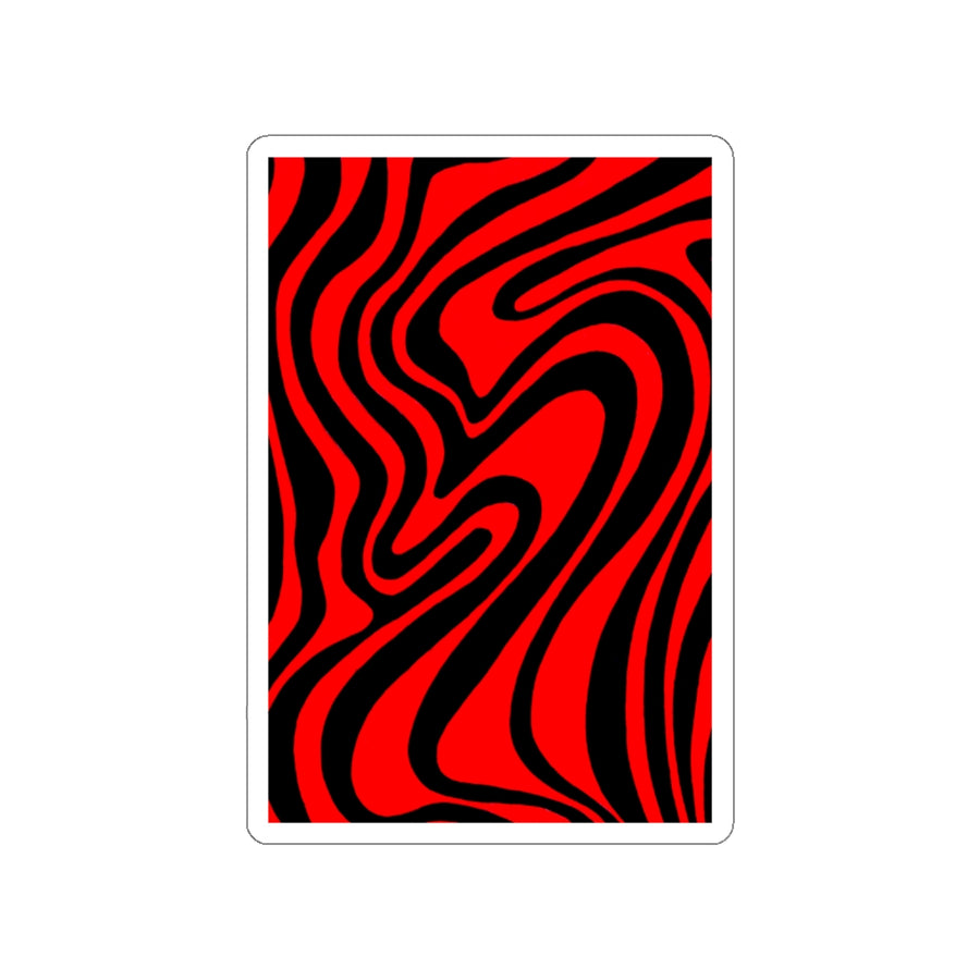 Red & Black Trippy Lines Stickers