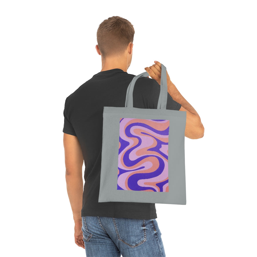 Purple, Orange & Pink trippy Lines Tote Bag