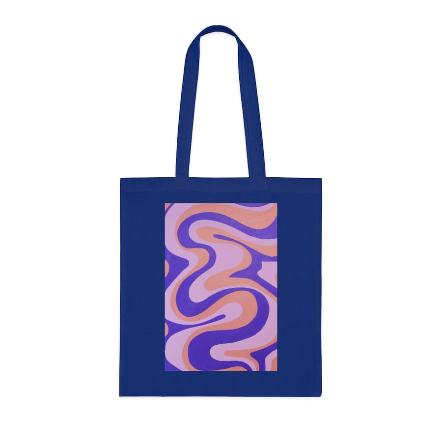 Purple, Orange & Pink trippy Lines Tote Bag