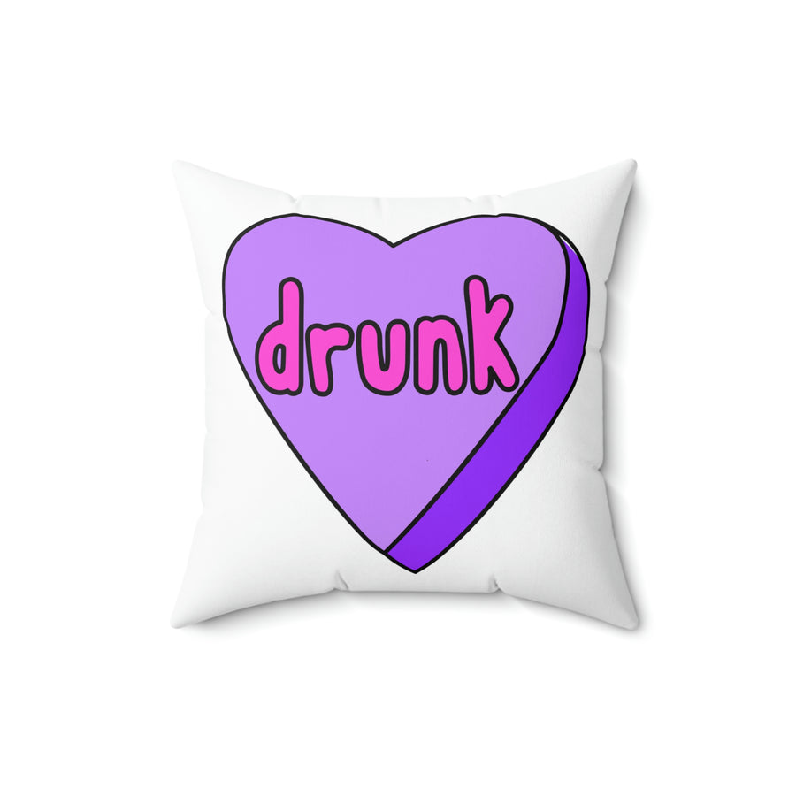 Drunk Candy Heart Throw Pillow