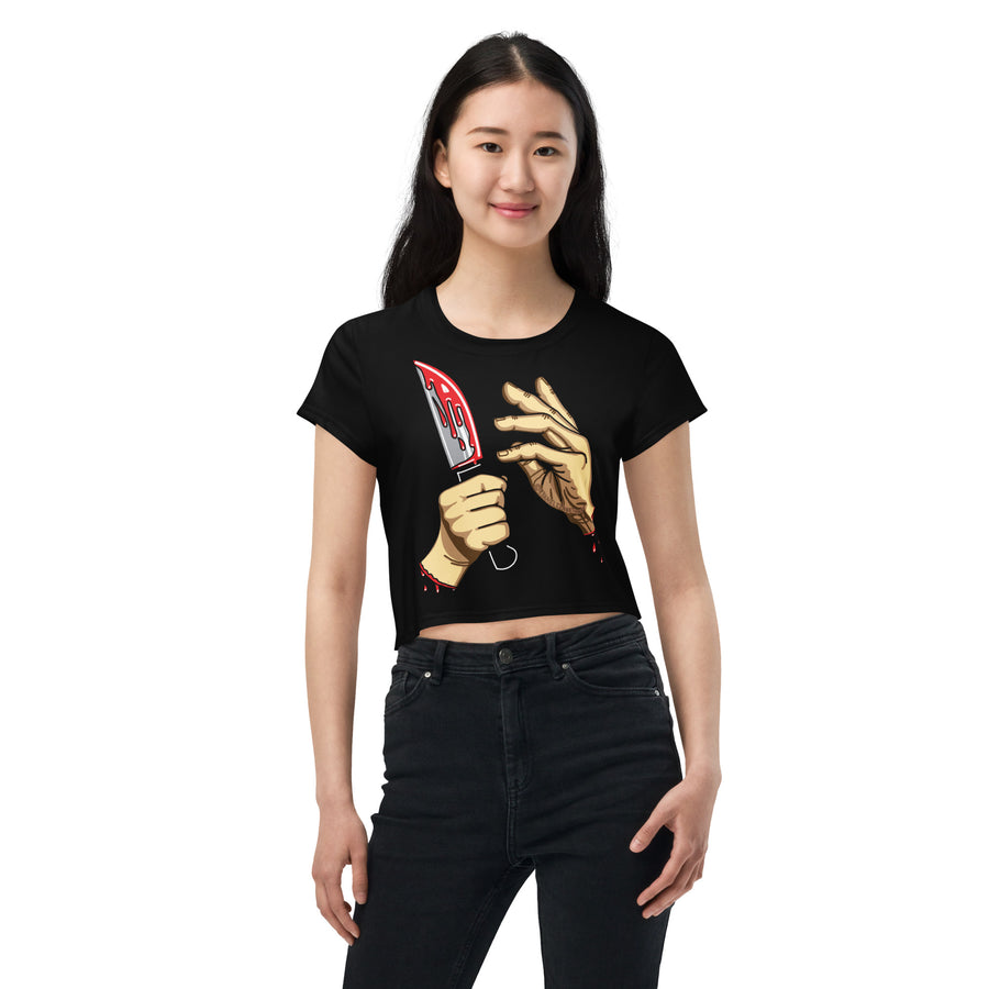 Hands & Knife Crop Top