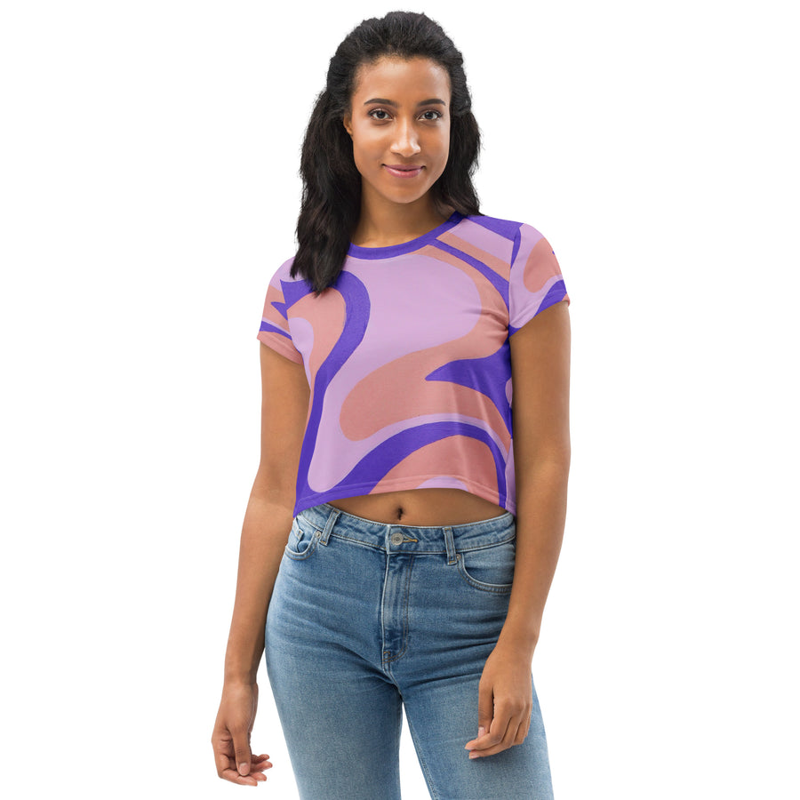 Purple, Orange & Pink Crop Top