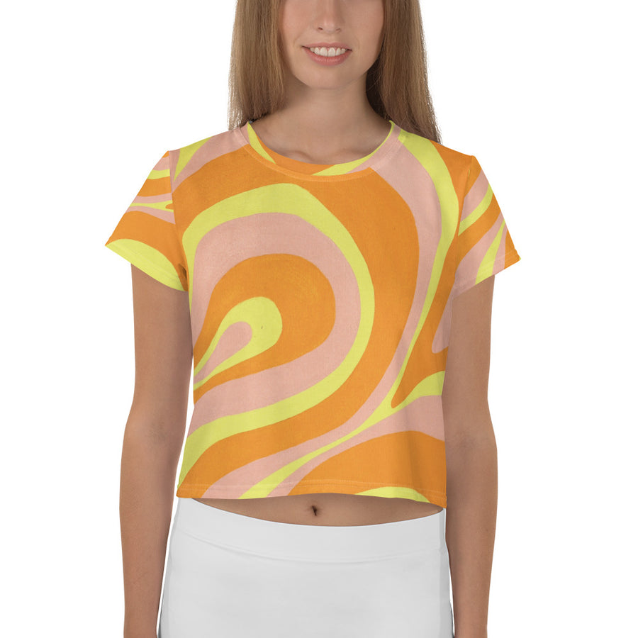 Orange, Yellow & Pink Crop Top