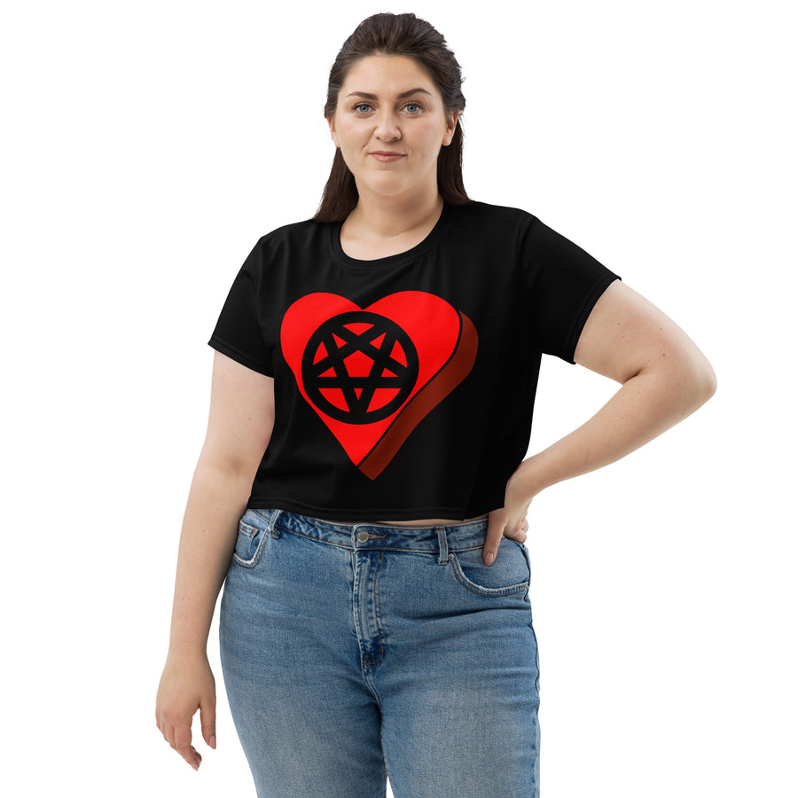 Pentagram Candy Heart Crop Top