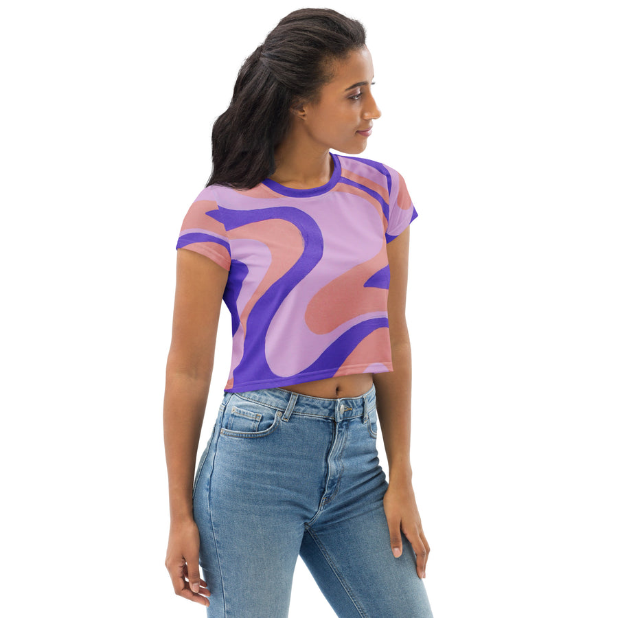 Purple, Orange & Pink Crop Top