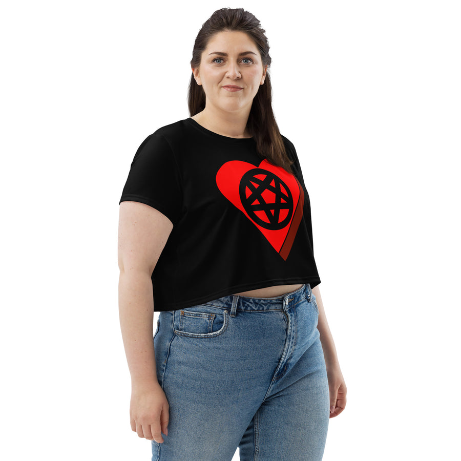 Pentagram Candy Heart Crop Top