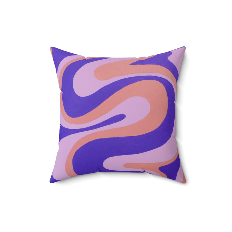 Purple, Orange & Pink Trippy Lines Throw Pillow