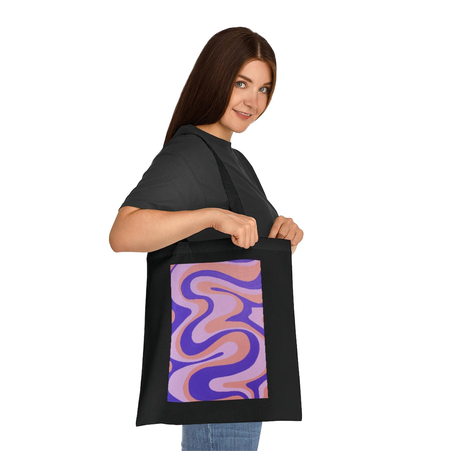 Purple, Orange & Pink trippy Lines Tote Bag