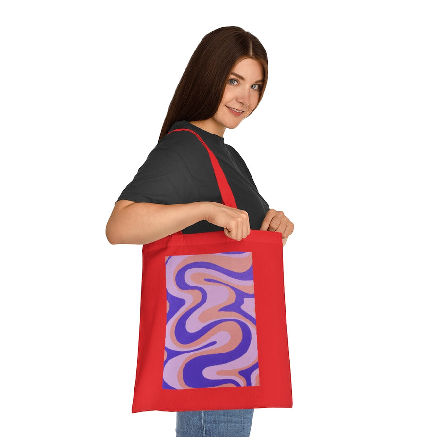 Purple, Orange & Pink trippy Lines Tote Bag