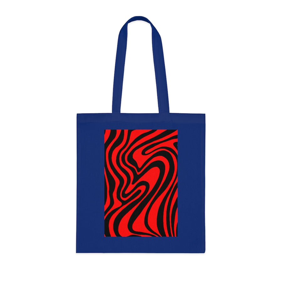 Red & Black Trippy Lines Tote Bag