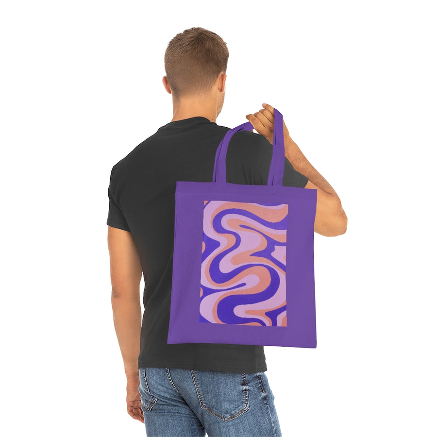 Purple, Orange & Pink trippy Lines Tote Bag