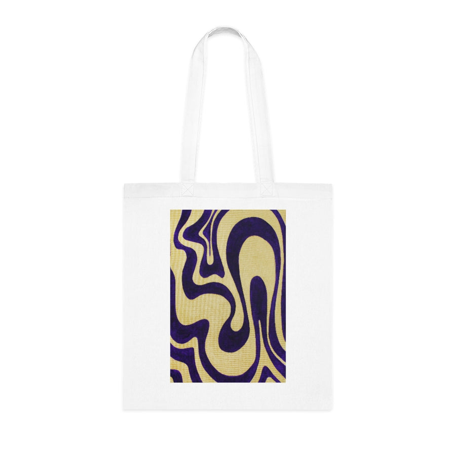 Purple & Gold Trippy Lines Tote Bag