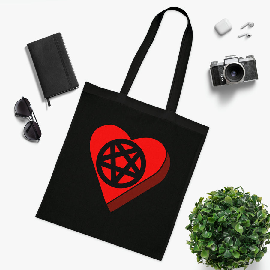 Pentagram Candy Heart Tote Bag