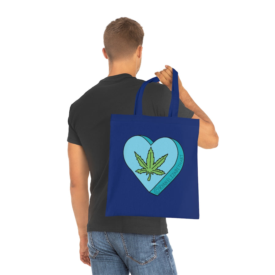 Weed Leaf Candy Heart Tote