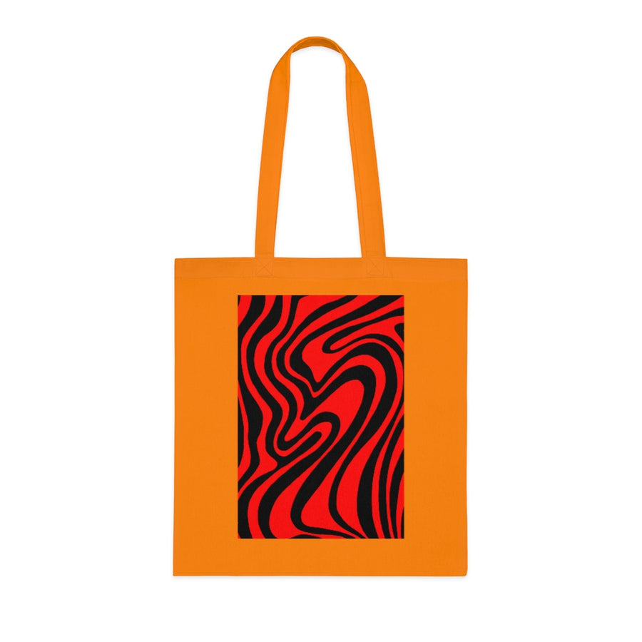 Red & Black Trippy Lines Tote Bag