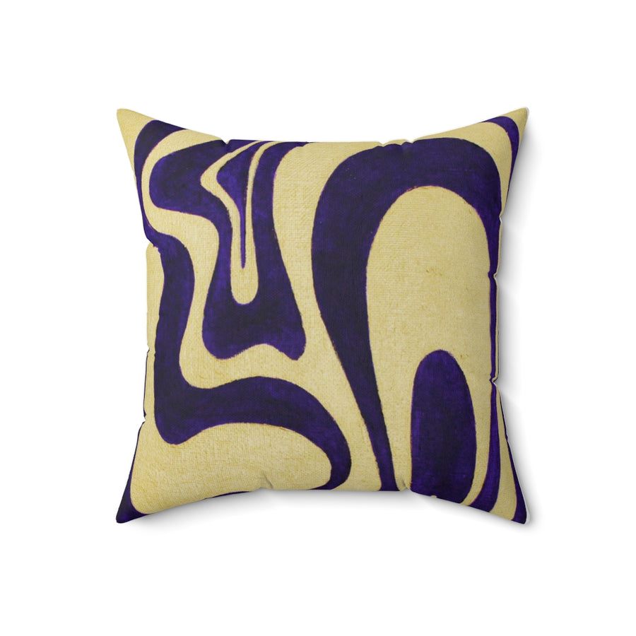 Purple & Gold Trippy Lines Throw Pillow