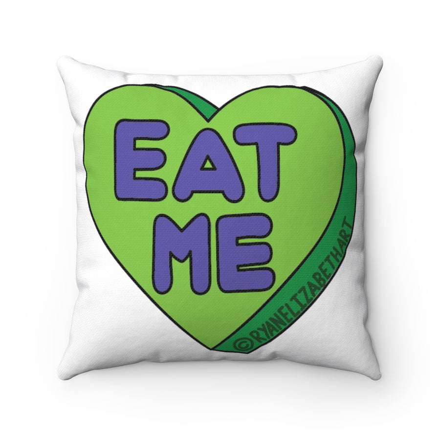 Eat Me Candy Heart Throw Pillow