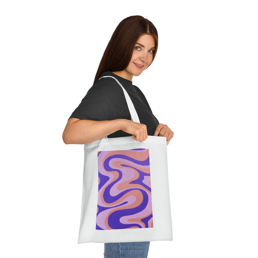 Purple, Orange & Pink trippy Lines Tote Bag