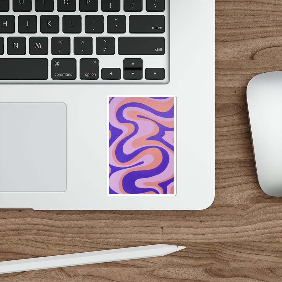 Purple, Orange & Pink Trippy Lines Stickers