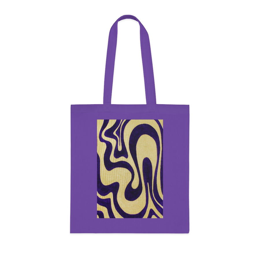 Purple & Gold Trippy Lines Tote Bag