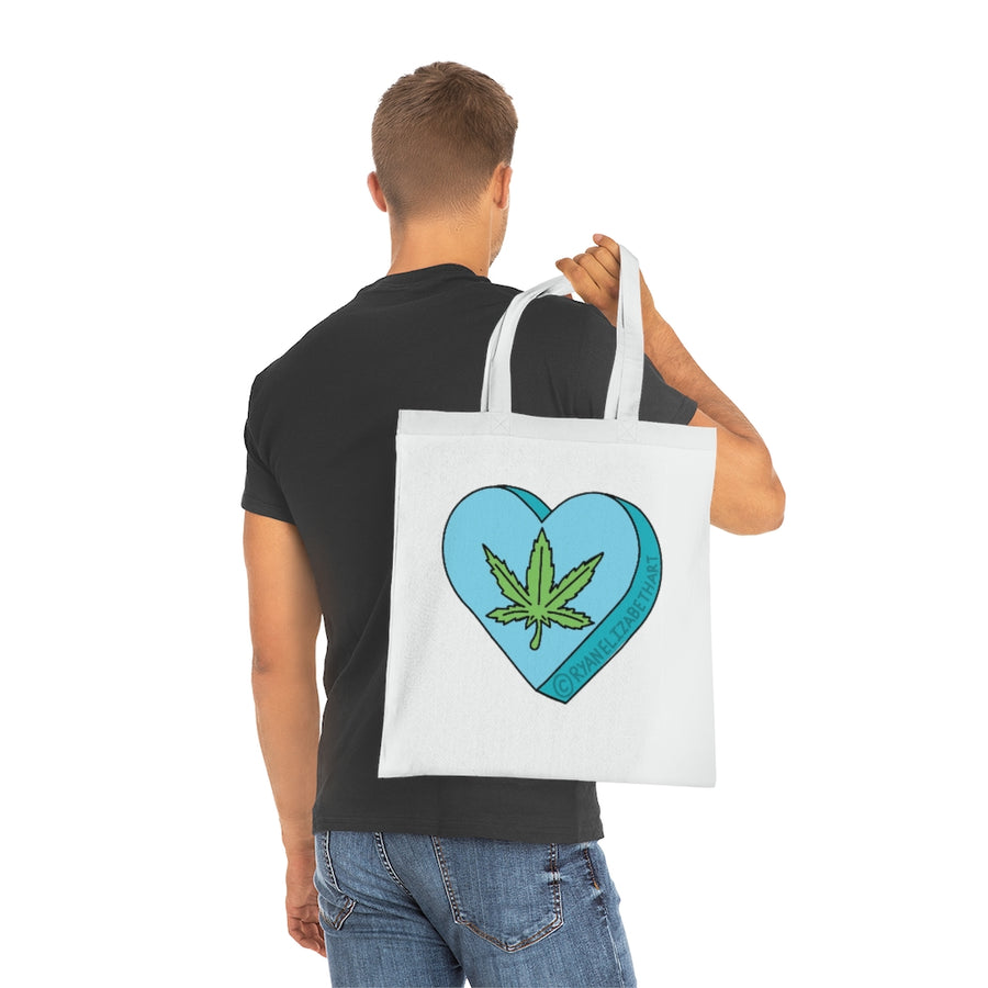 Weed Leaf Candy Heart Tote