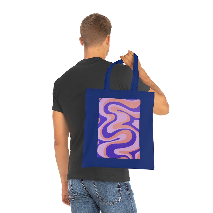 Purple, Orange & Pink trippy Lines Tote Bag