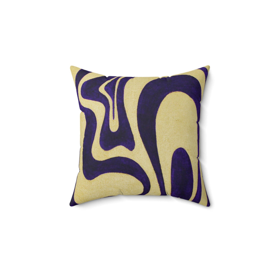 Purple & Gold Trippy Lines Throw Pillow