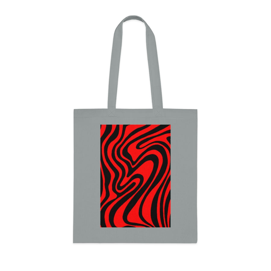 Red & Black Trippy Lines Tote Bag