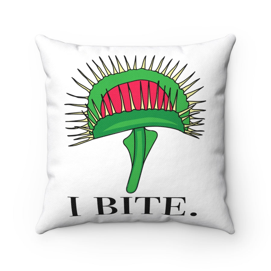 I Bite. Throw Pillow