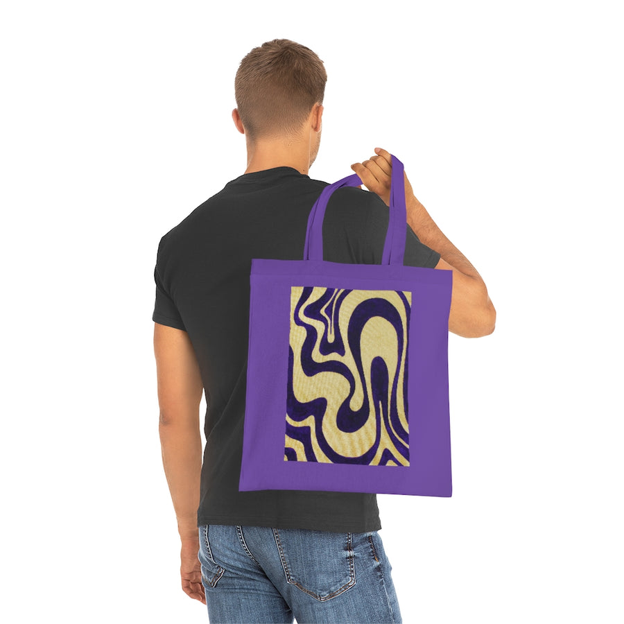 Purple & Gold Trippy Lines Tote Bag