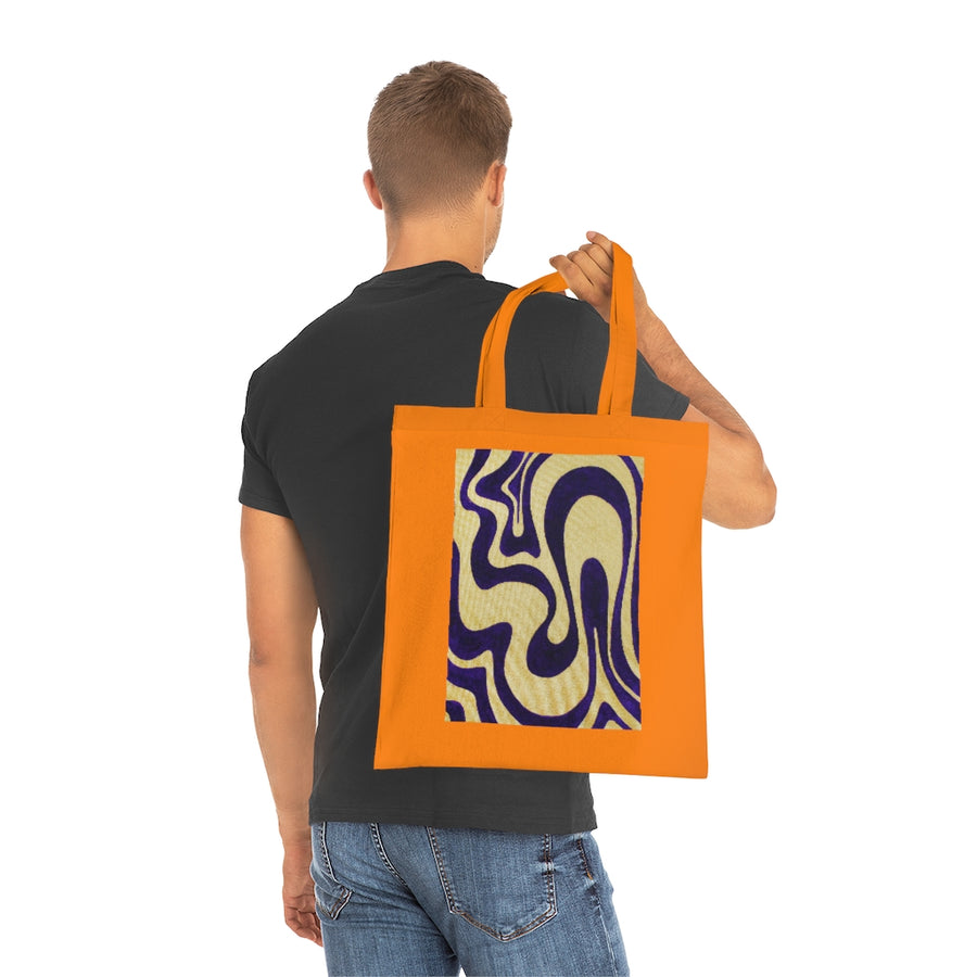 Purple & Gold Trippy Lines Tote Bag