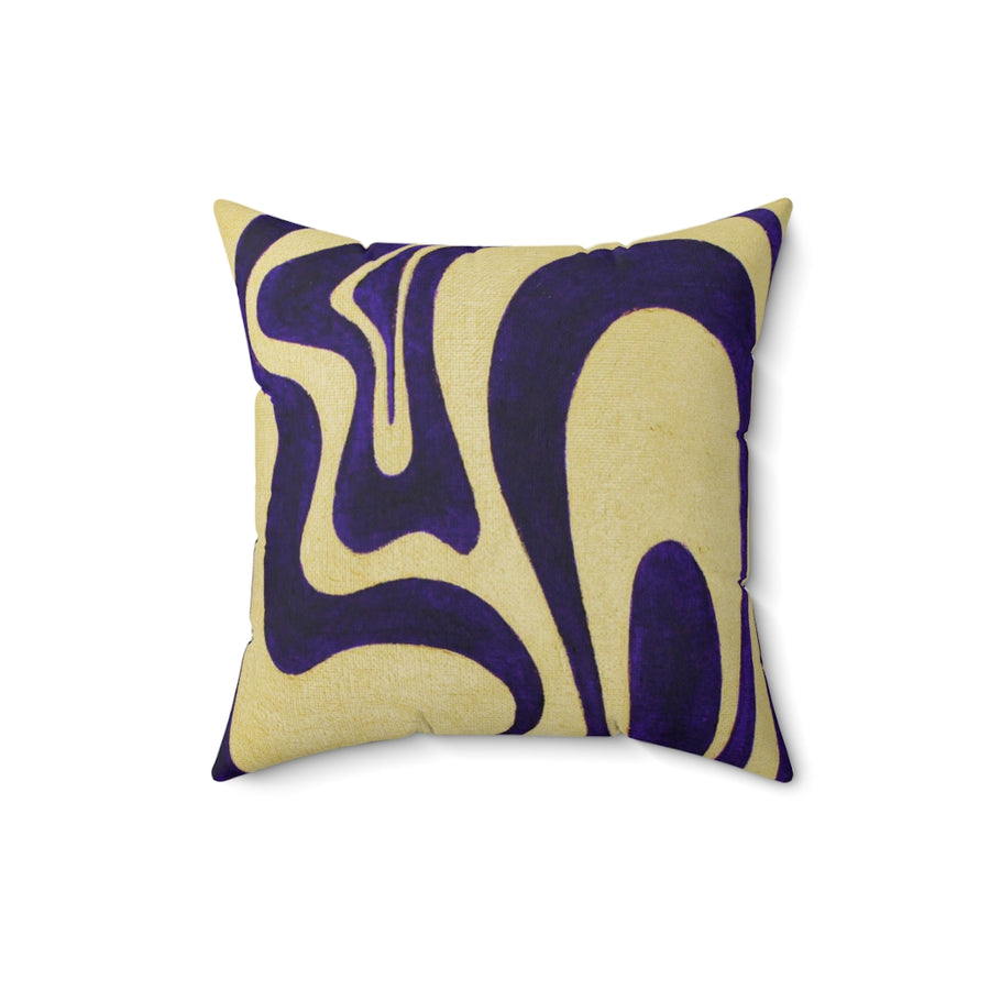 Purple & Gold Trippy Lines Throw Pillow