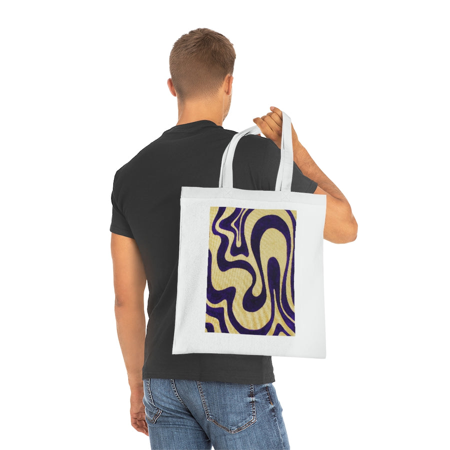 Purple & Gold Trippy Lines Tote Bag