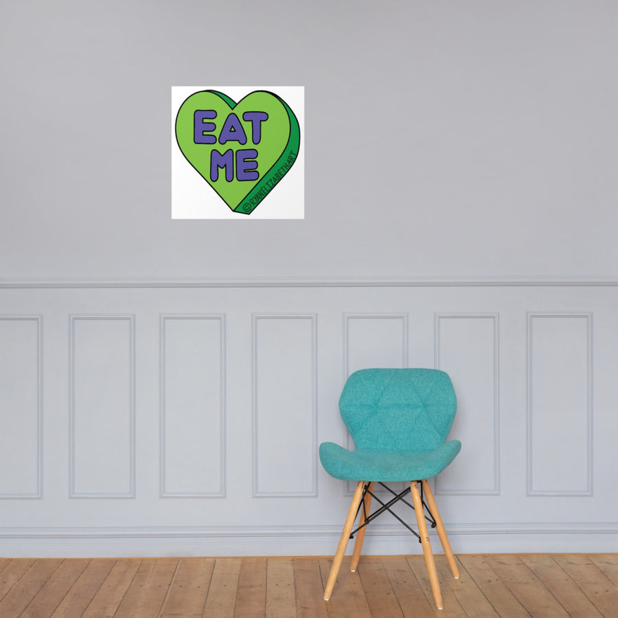 Eat Me Candy Heart Print