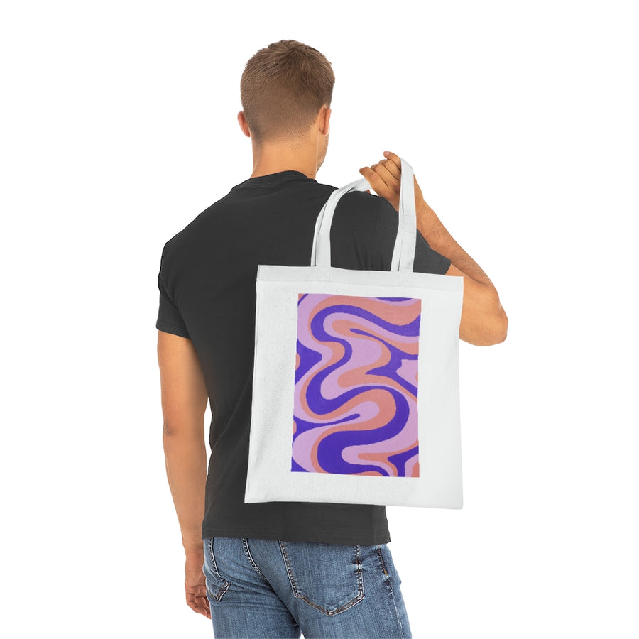 Purple, Orange & Pink trippy Lines Tote Bag