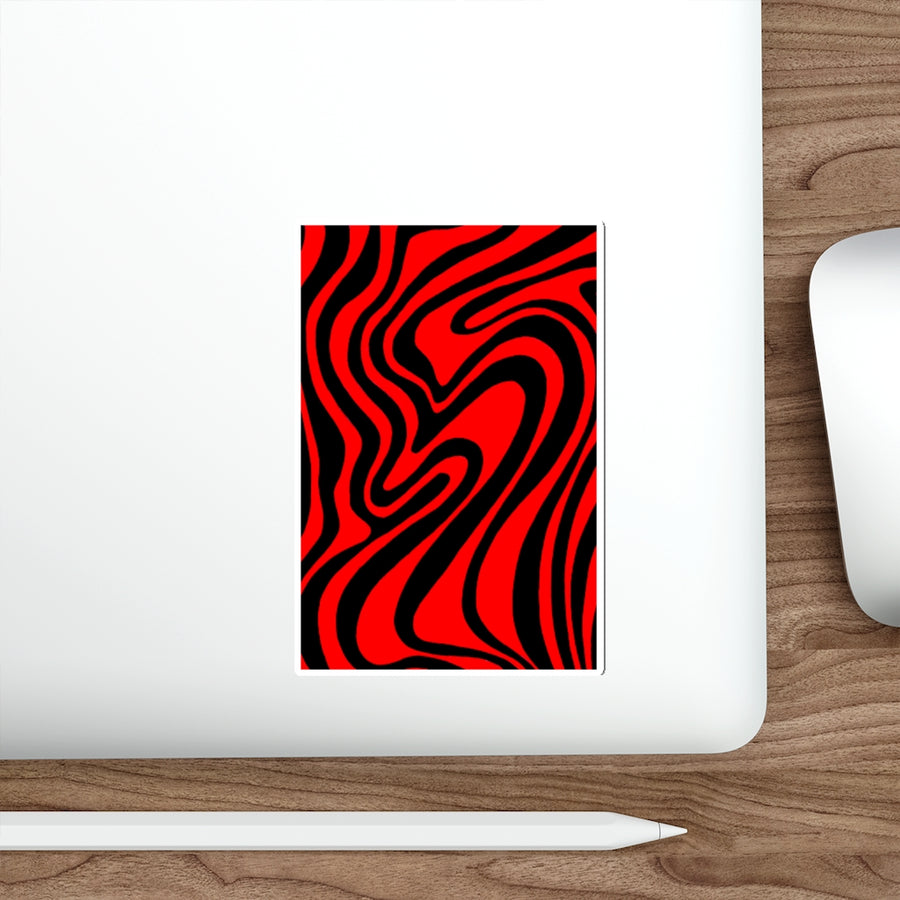 Red & Black Trippy Lines Stickers